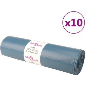 vidaXL Bolsas de basura azules 100 unidades 240 l