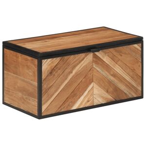 vidaXL Caja de almacenaje madera maciza acacia y hierro 60x30x30 cm