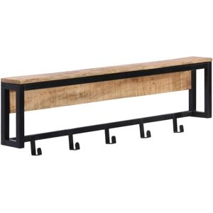 vidaXL Perchero madera maciza de mango rugosa 87x10x27 cm