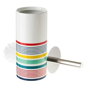 LOLAhome Escobillero de rayas de cerámica multicolor de Ø 10x32 cm