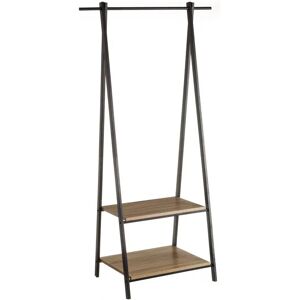 LOLAhome Perchero negro de metal de 150x55x45 cm