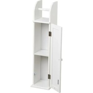 LOLAhome Portarrollos de baño armarito blanco de madera de 78x20x18 cm