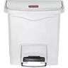 Rubbermaid Colector de residuos con pedal SLIM JIM®, capacidad 15 l, A x H x P 230 x 399 x 377 mm, blanco