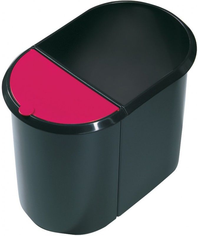 HELIT Papelera Duo-System negro/rojo