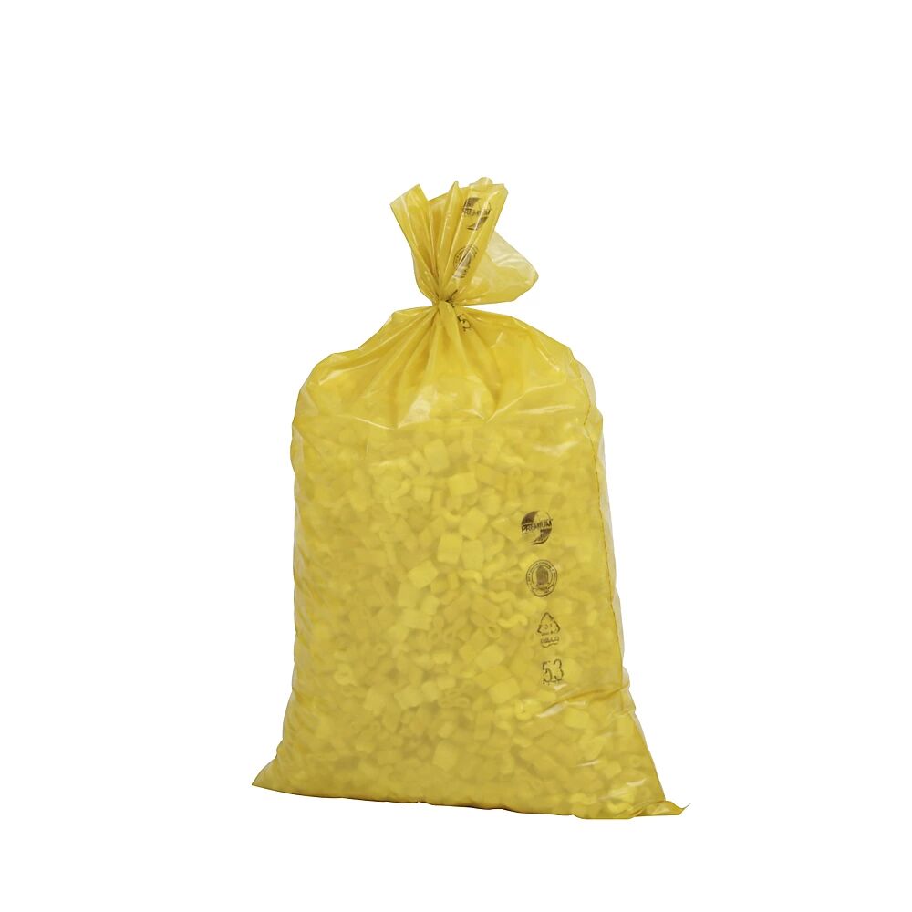 kaiserkraft Bolsas de basura estándar, PEBD, 70 l, 40 µm, A x H 575 x 1000 mm, UE 250 unid., amarillo