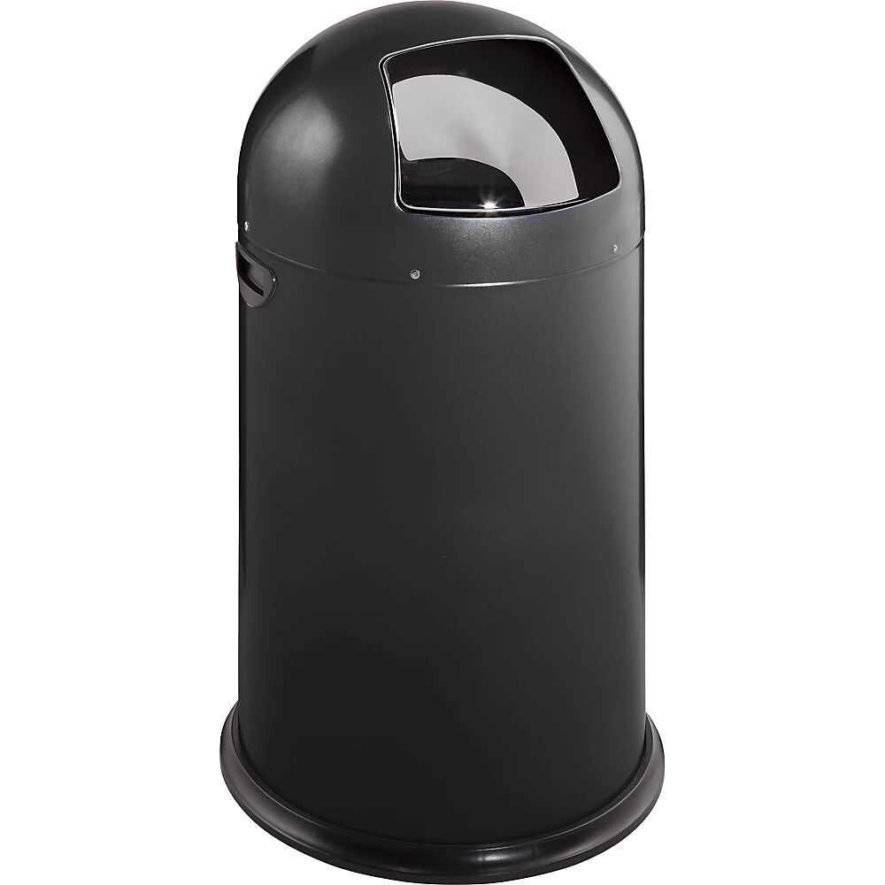VAR Cubo de basura con trampilla, capacidad 40 l, altura 740 mm, negro intenso