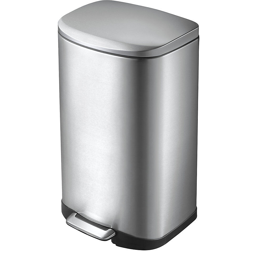 EKO Colector de residuos de acero inoxidable con pedal, capacidad 35 l, H x A x P 638 x 356 x 336 mm, antideslizante