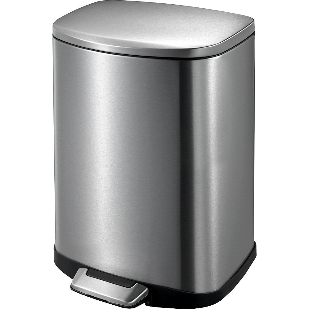 EKO Colector de residuos de acero inoxidable con pedal, capacidad 20 l, H x A x P 428 x 356 x 336 mm, antideslizante