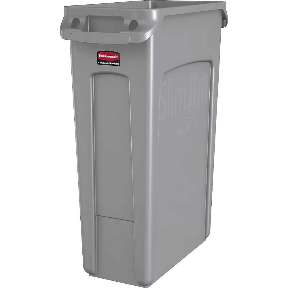 Rubbermaid Recipiente para separar materiales/cubo de basura SLIM JIM®, capacidad 87 l, con conductos de ventilación, gris, a partir de 10 unid.