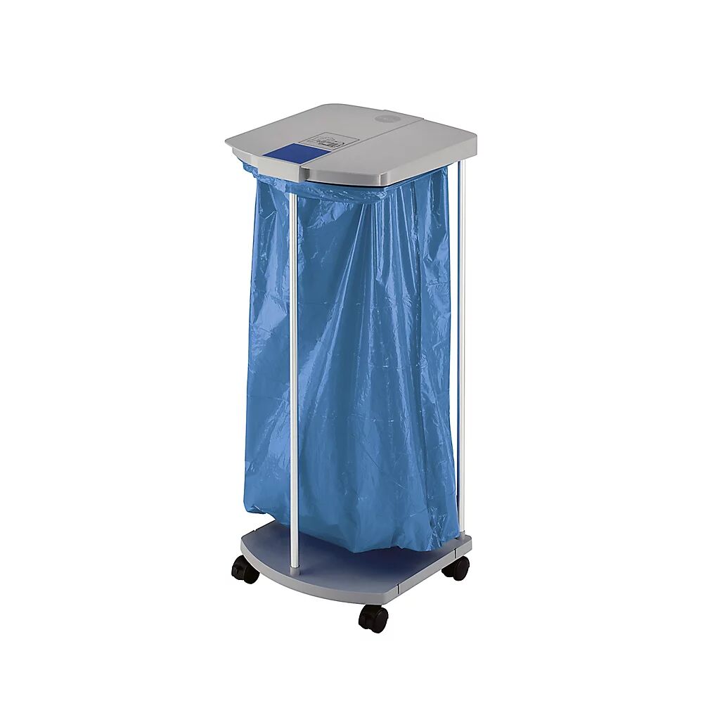 Hailo Soporte para bolsas de basura con 250 bolsas de basura azules, ProfiLine MSS XXXL, 120 l, H x A x P 1000 x 430 x 450 mm, sobre ruedas