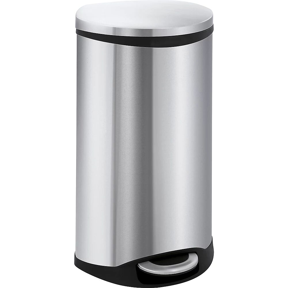 EKO Colector de residuos con pedal, en forma de concha, capacidad 30 l, H x A x P 690 x 340 x 375 mm, cuerpo de acero inoxidable