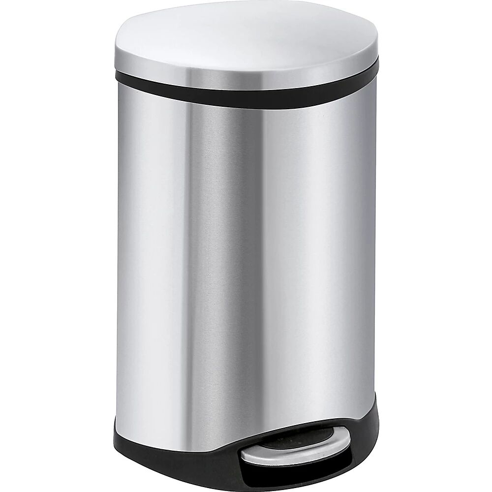 EKO Colector de residuos con pedal, en forma de concha, capacidad 50 l, H x A x P 705 x 406 x 406 mm, cuerpo de acero inoxidable