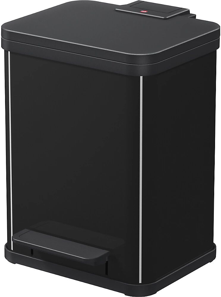 Hailo Colector de residuos ecológico con pedal, duo Plus M, capacidad 2 x 9 l, negro