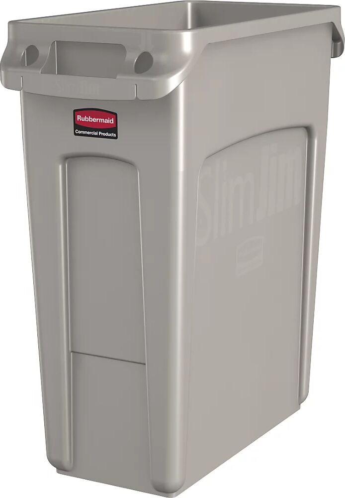 Rubbermaid Recipiente para separar materiales/cubo de basura SLIM JIM®, capacidad 60 l, con conductos de ventilación, beige, a partir de 10 unid.