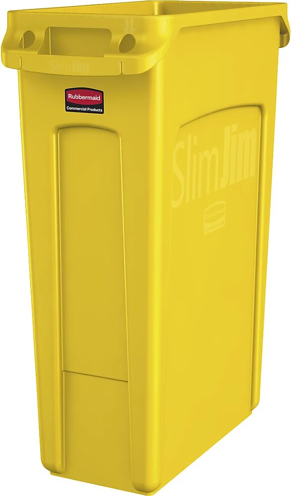 Rubbermaid Recipiente para separar materiales/cubo de basura SLIM JIM®, capacidad 87 l, con conductos de ventilación, amarillo, a partir de 3 unid.