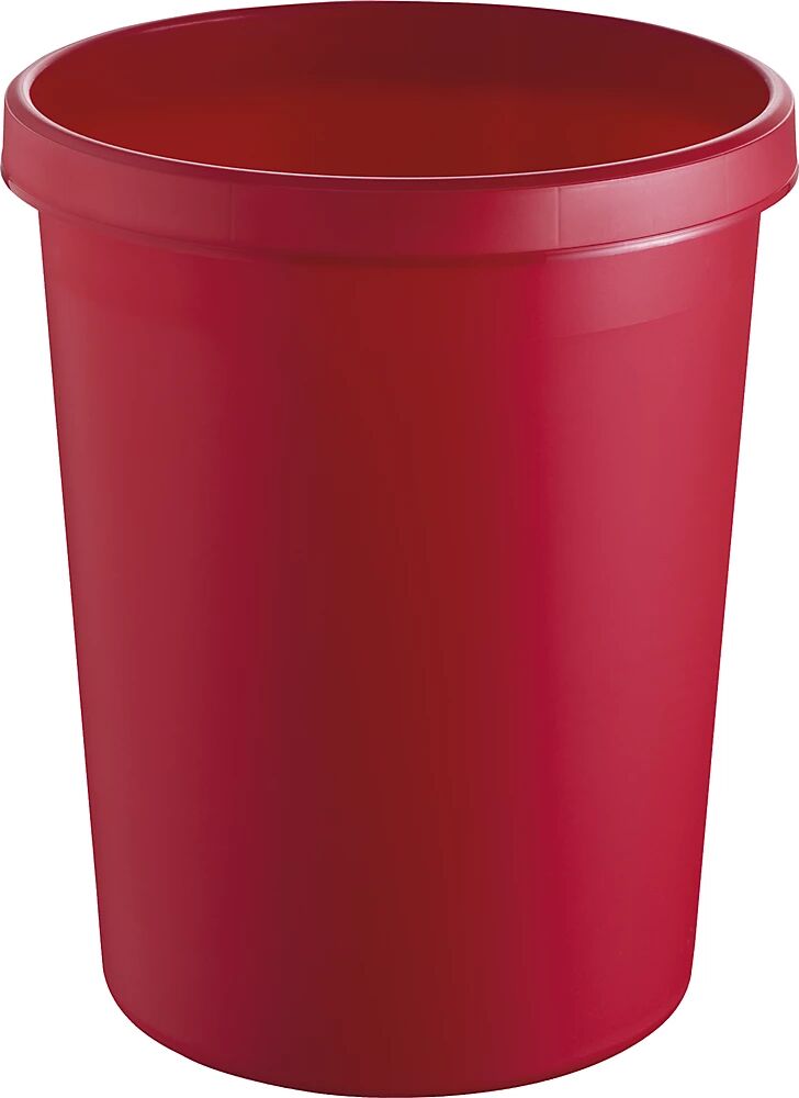 helit Papelera de plástico, capacidad 45 l, UE 2 unid., H x Ø 480 x 390 mm, rojo