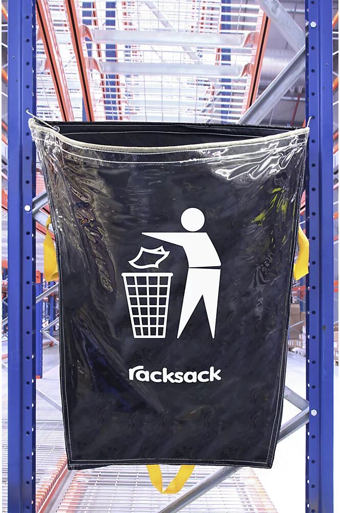 kaiserkraft Racksack®, capacidad 160 l, símbolo: basura residual, azul/transparente