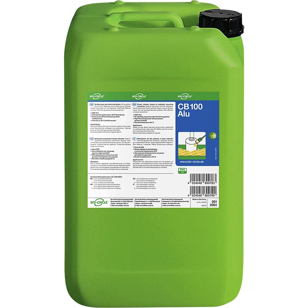 Bio-Circle Limpiador industrial CB 100 Alu, capacidad 20 l, disuelve la grasa