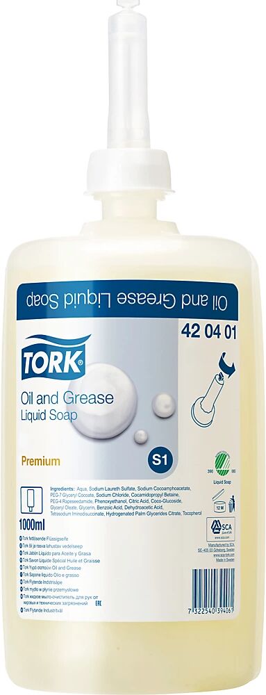 TORK Jabón líquido desengrasante de primera calidad, UE 6 x 1000 ml, para disolver aceite, pintura y suciedad gruesa