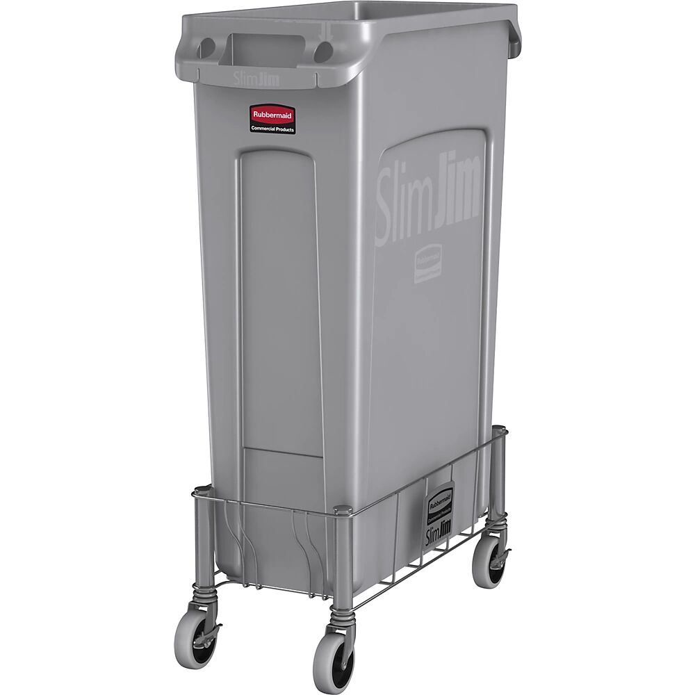 Rubbermaid Juego de cubo de basura SLIM JIM®, 60 l, con carro metálico, gris, a partir de 2 unid.