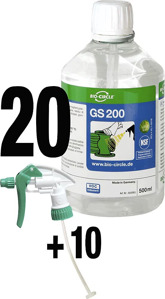 Bio-Circle Limpiador GS 200, UE 20 unid. + 10 pulverizadores, contenido 500 ml