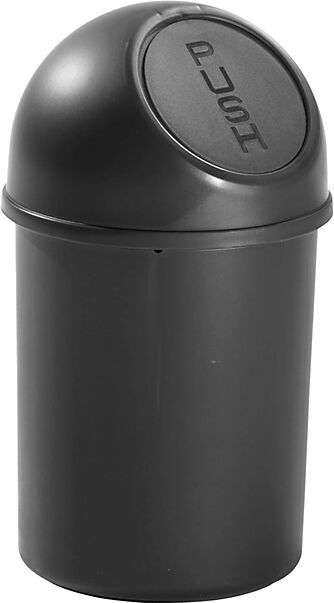 helit Papelera con trampilla de plástico, capacidad 6 l, UE 6 unid., H x Ø 375 x 216 mm, negro