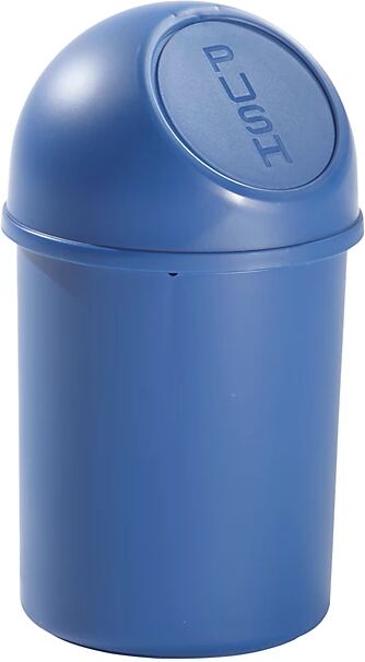 helit Papelera con trampilla de plástico, capacidad 6 l, UE 6 unid., H x Ø 375 x 216 mm, azul