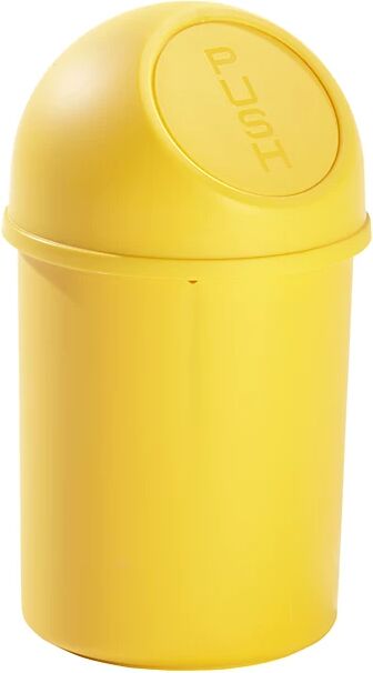 helit Papelera con trampilla de plástico, capacidad 6 l, UE 6 unid., H x Ø 375 x 216 mm, amarillo