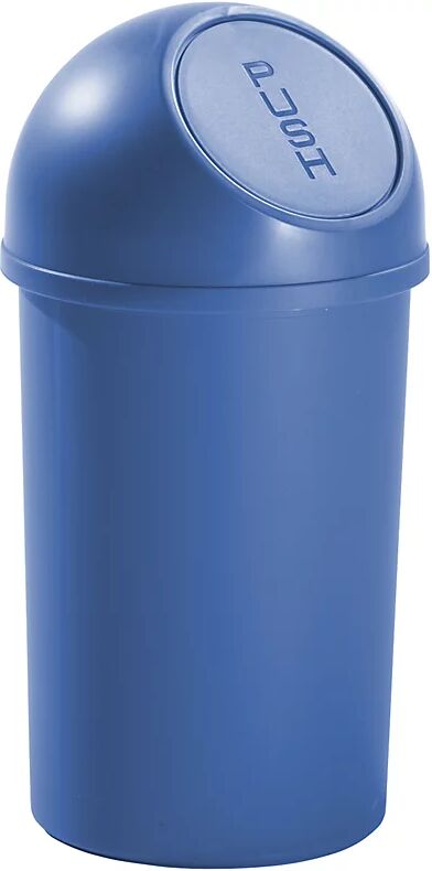 helit Papelera con trampilla de plástico, capacidad 13 l, UE 6 unid., H x Ø 490 x 252 mm, azul