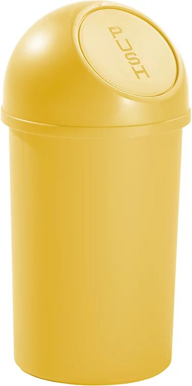 helit Papelera con trampilla de plástico, capacidad 13 l, UE 6 unid., H x Ø 490 x 252 mm, amarillo