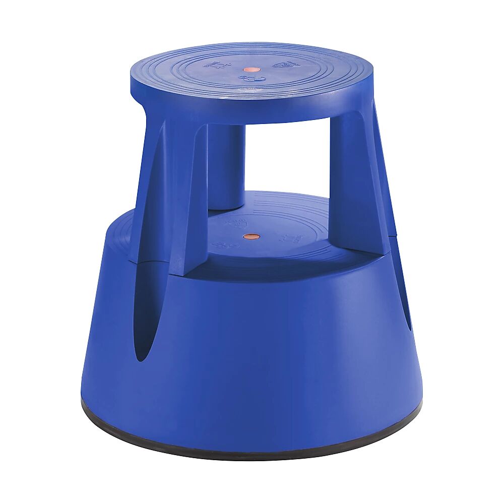 Twinco Taburete rodante de plástico irrompible, carga máx. 150 kg, azul