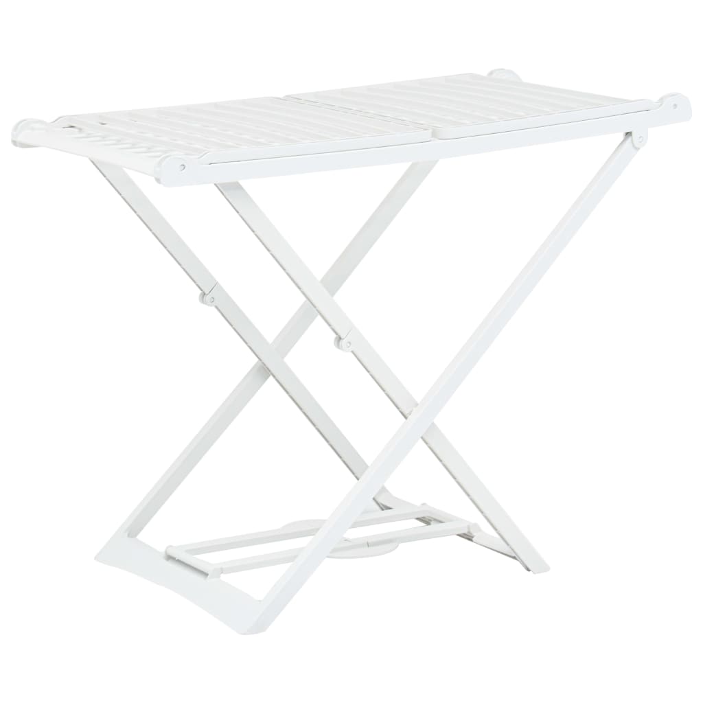 vidaXL Tendedero plegable de plástico blanco