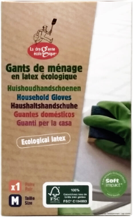 La Droguerie Écologique Guantes de hogar de látex ecológico - talla 02/M