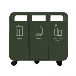 TreCe Lajitteluastia Cloud, Yhdistelmä Waste, Paper & Bottles/Cans, Väri Metsänvihreä