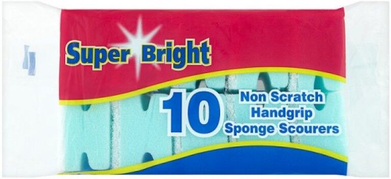 Super Bright Non Scratch Handgrip Sponge Scourers 10 kpl Pesuaine