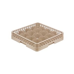 GGM GASTRO - Panier de rinçage pour grandes tasses - 500x500mm - 16 compartiments - 112x112mm Beige