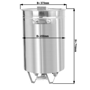 GGM GASTRO - Poubelle avec couvercle relevable & pédale - 100L - inox