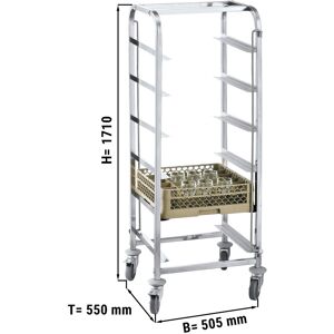 GGM GASTRO - Chariot porte-vaisselle en acier inoxydable - pour 6 paniers