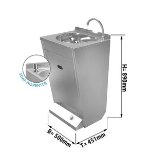 GGM GASTRO - Lave-mains - dimensions bassin : 412x337x150mm - avec distributeur de savon