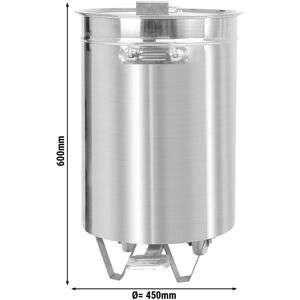 GGM Gastro - Poubelle avec couvercle relevable & pedale - 100L - inox Argent