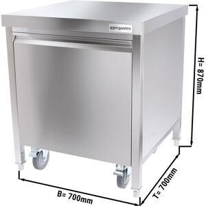 GGM Gastro - Poubelle avec conteneur roulant - ouverture & ouverture frontale - 50L - inox Argent