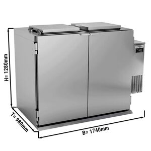 GGM Gastro - Refroidisseur humide - dechets 2x 120 ou 1x 240 litre(s) / agregat a droite Argent