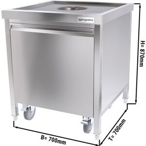 GGM GASTRO - Poubelle avec conteneur roulant - ouverture & ouverture frontale - 50L - inox