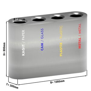 GGM GASTRO - Système de tri des déchets à 4 compartiments - 120L - inox