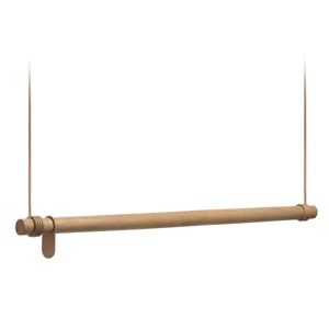 LindDNA - LAVE-LINGE Swing Portemanteau suspendu L (110 cm), chene naturel / cuir naturel