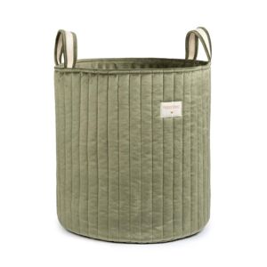 Nobodinoz - Savanna Panier de rangement, Ø 35 x H 40 cm, vert olive