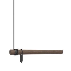 LindDNA - Wall Swing Portemanteau mural 50 cm, chêne fumé / cuir noir