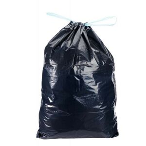- Carton de 100 sacs poubelles à liens coulissants 50 litres - noir