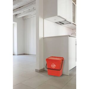 Poubelle en polypropylène pour collecte séparée, conteneur de déchets 30L, 100% Made in Italy, 40x31h39 cm, rouge - Dmora - Publicité