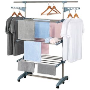 HG-5015 Séchoir à linge pliable multifonction Gris - Herzberg